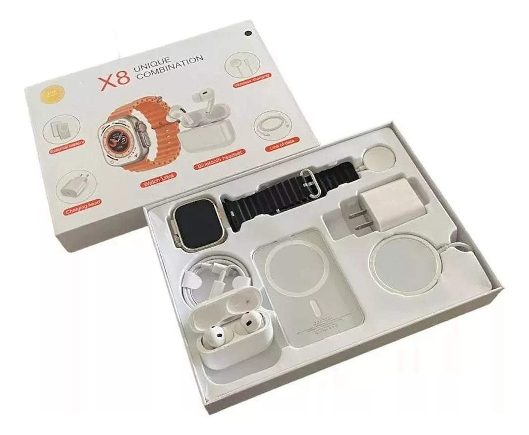 KIT RELOJ X8 Ultra -AUDIFONOS -BATERIA