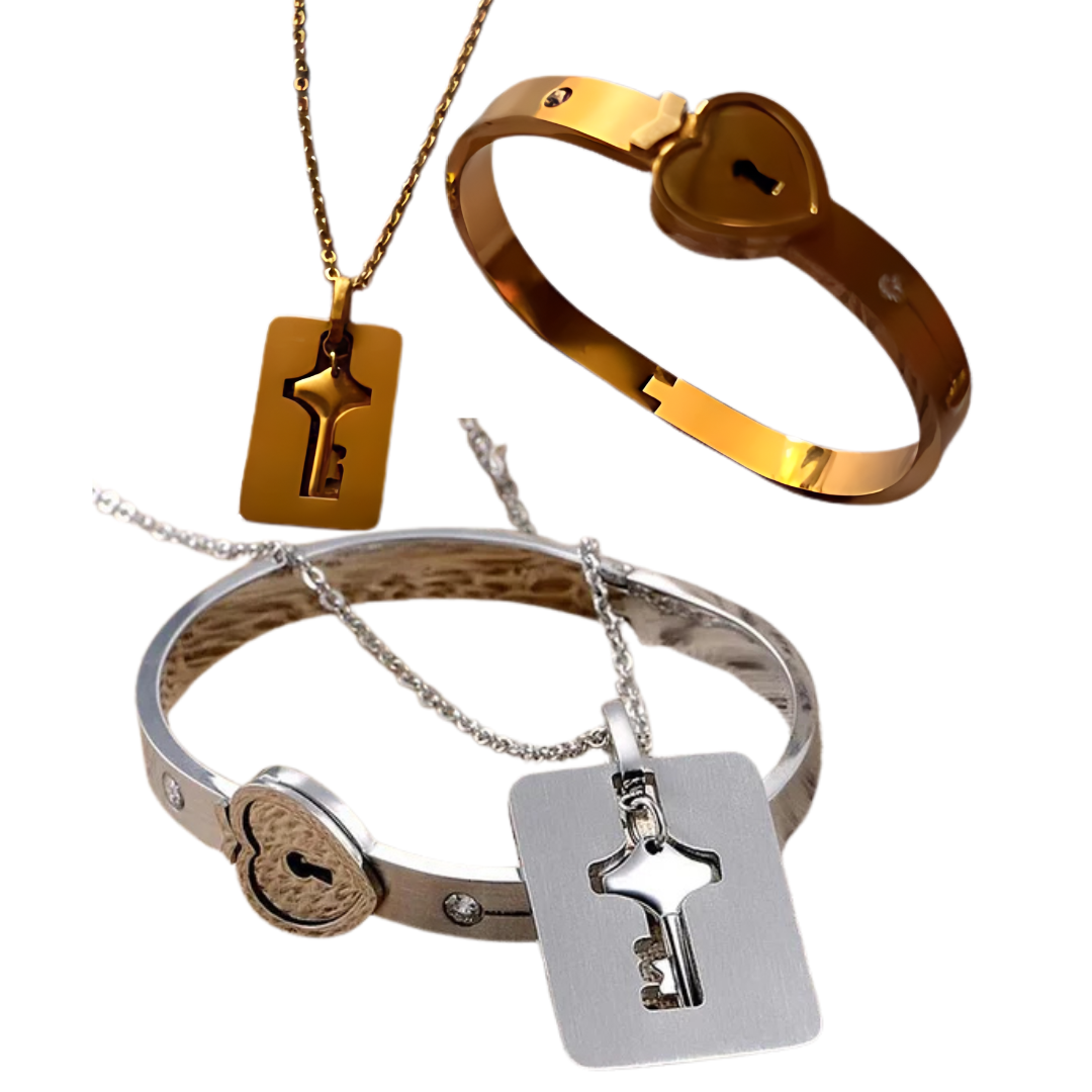 Pulsera + Collar Amor Candado +CAJAREGAL