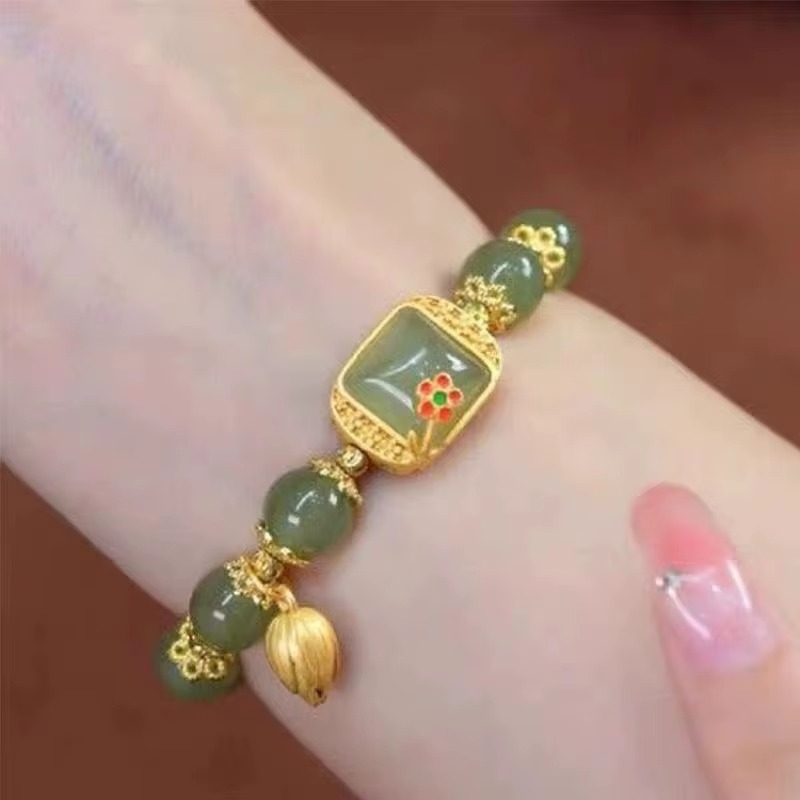 Preciosa pulsera de jade hecha a mano