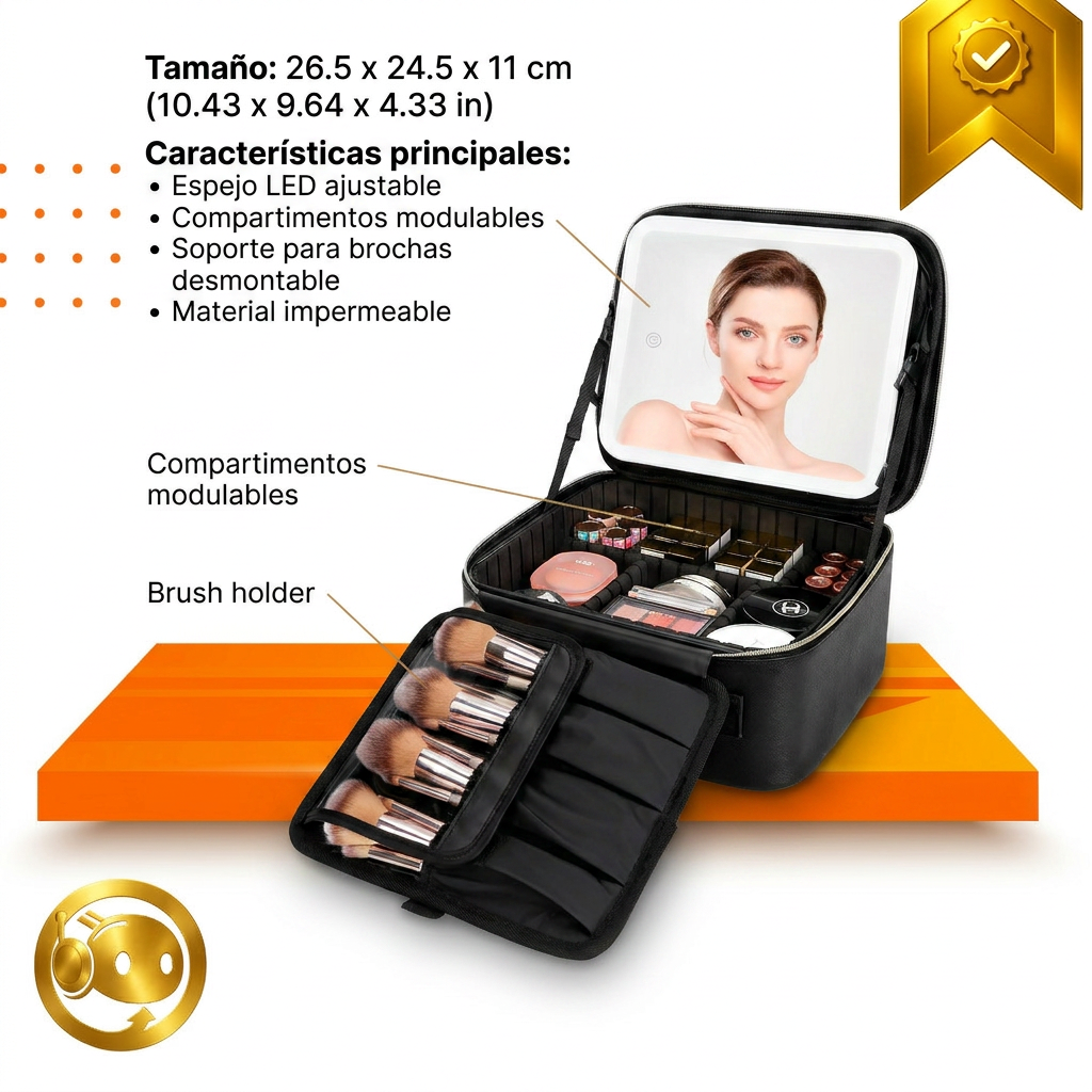 ORGANIZADOR DE MAQUILLAJE CON ESPEJO