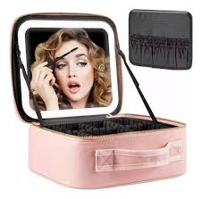 Cosmetiquera con espejo 3 luces