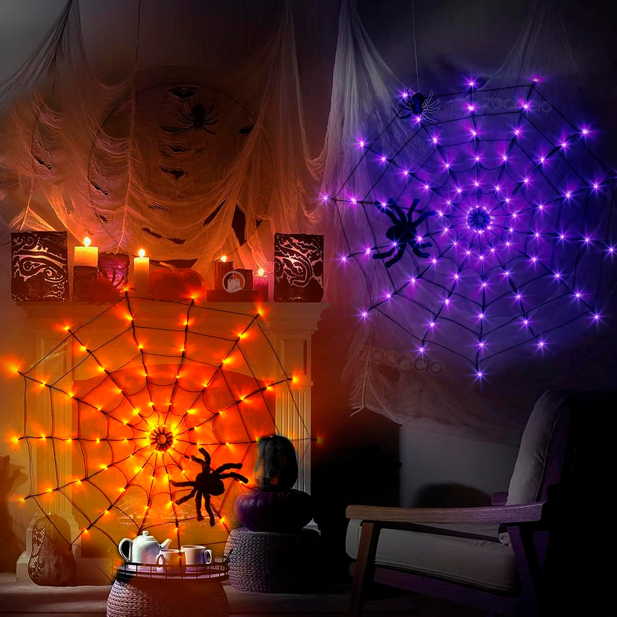 Luces Decorativas Led En Telaraña Malla