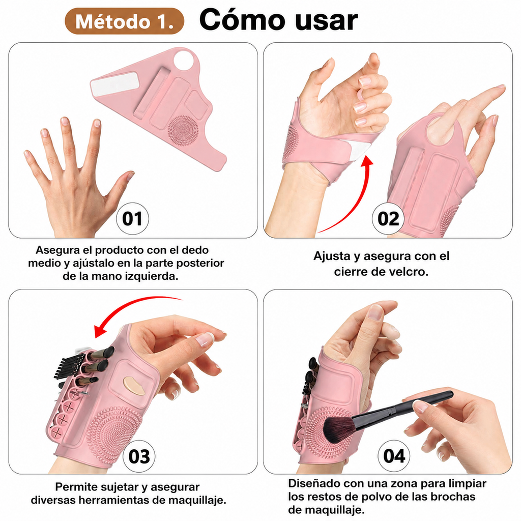 Pulsera Soporte Brochas Maquillaje Mano