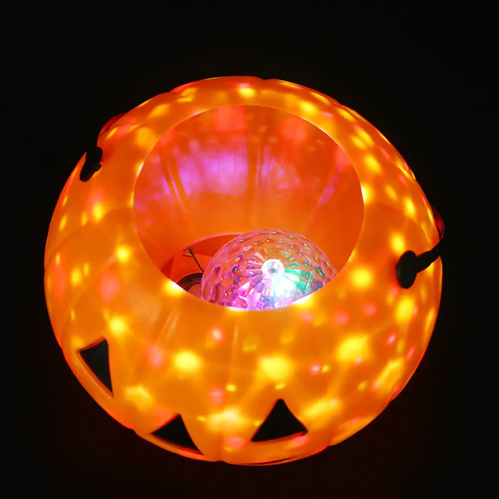 Balde Calabaza Halloween Con Luces Led Y Sonido