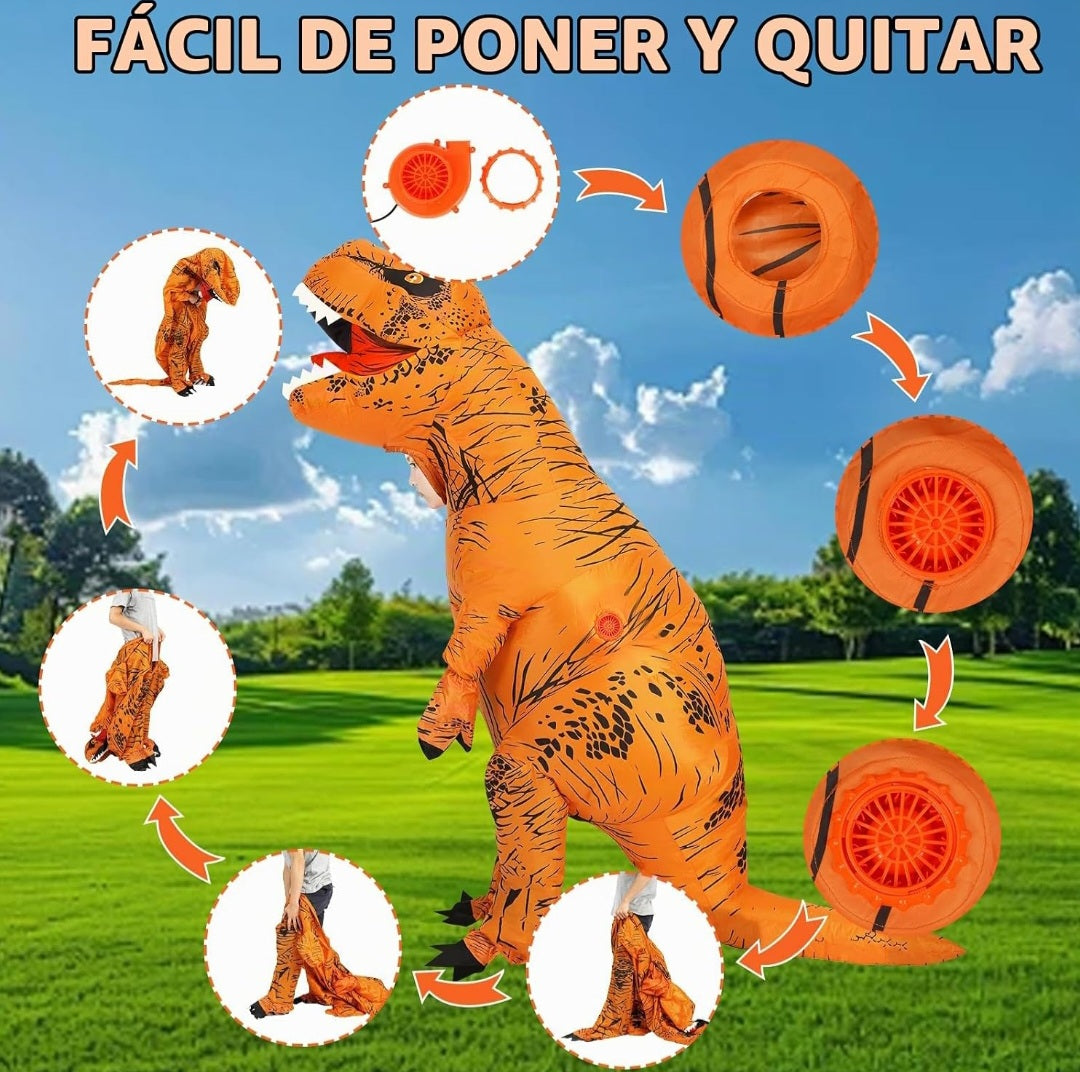Disfraz inflable para niños dinosaurio