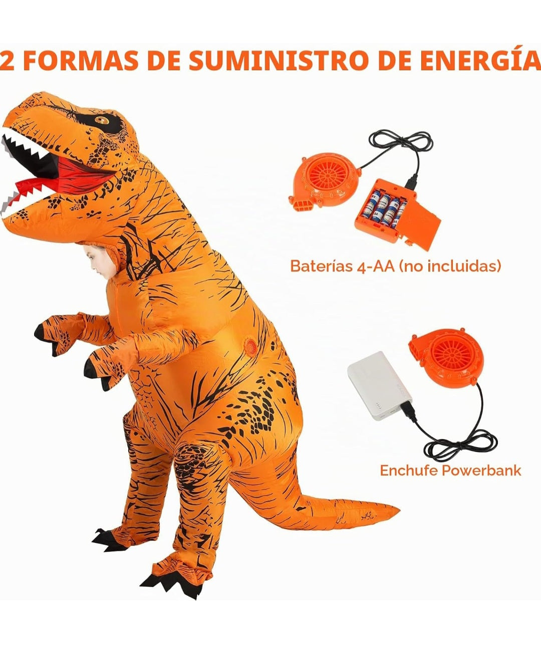 Disfraz inflable para niños dinosaurio