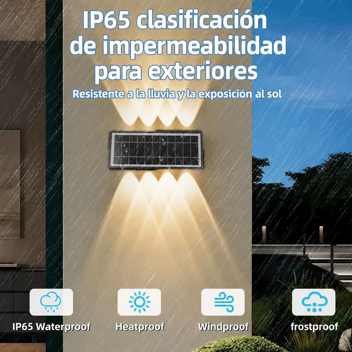 Luces Panel Solar 8 Bombillas